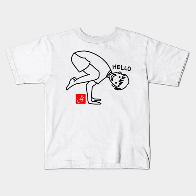 HELLO (YOGA) Kids T-Shirt by MoreThanThat